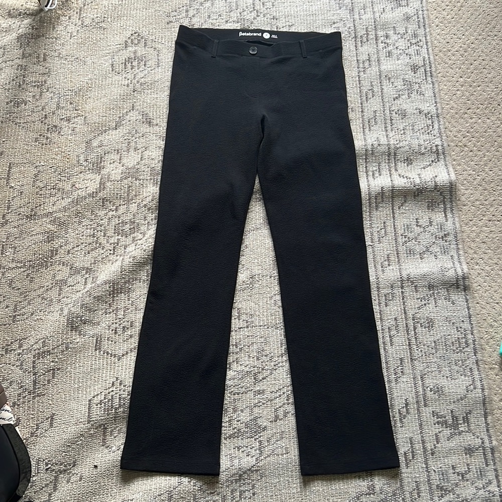 Betabrand textured pull on black trousers